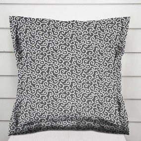 Biante Bavlnená obliečka na vankúš s lemom Sandra SA-258 Ornamenty na tmavo sivom 45 x 45 cm