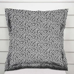Biante Bavlnená obliečka na vankúš s lemom Sandra SA-258 Ornamenty na tmavo sivom 45 x 45 cm