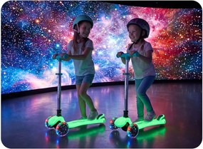 Ricokids Glow svietiaca v tme detská balančná Kolobežka - tyrkysová