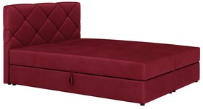 Manželská posteľ Boxspring 140x200 cm Karum Comfort (bordová) (s roštom a matracom). Akcia -20%. Vlastná spoľahlivá doprava až k Vám domov. 1056022