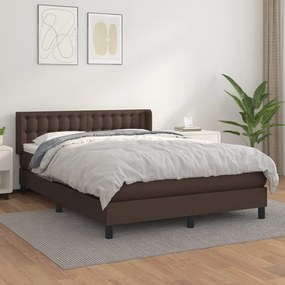 Boxspring posteľ s matracom hnedá 140x190 cm umelá koža 3130778