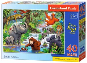 KIK CASTORLAND Puzzle 40el. Maxi Jungle Animals - Zvieratá v džungli