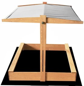 Detské pieskovisko so sivou strieškou 120 x 120 cm