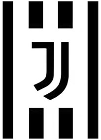 Veľká fleecová deka Juventus FC - motív Black &amp; White - Polar fleece 150 x 200 cm