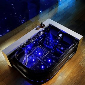 Terra Hydromasážna vírivá vaňa VENEZIA 761R 180x120 PRAVÁ ČIERNY MRAMOR s ohrevom vody