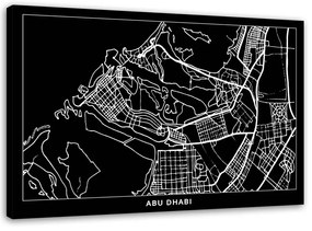Obraz na plátně Abu Dhabi Mapa města - 120x80 cm
