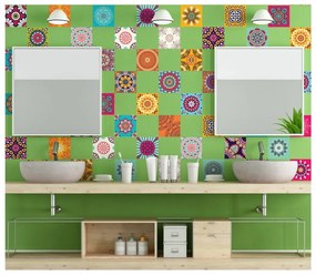 Sada 60 dekoratívnych samolepiek na stenu Ambiance Flow, 15 × 15 cm