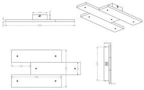 Trio - LED Stropné svietidlo DENVER 3xLED/10W/230