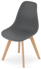 Tmavosivá stolička KITO s bukovými nohami