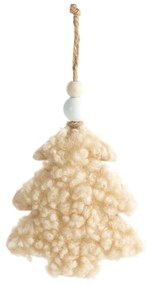 VIANOČNÁ DEKORÁCIA WOOL SADA 12KS 16X8 CM BÉŽOVÁ