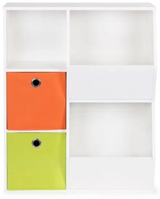 Drevená polica na hračky, 76 x 94 x 28,2, oranžovo-zelená | ECOTOYS