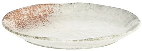 MADAM STOLTZ Keramický tanier White/Orange 27 cm