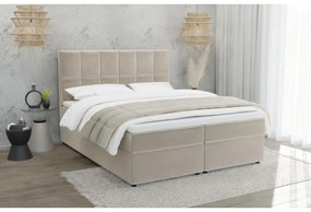 Béžová boxspring posteľ s úložným priestorom 140x200 cm Flip – Ropez