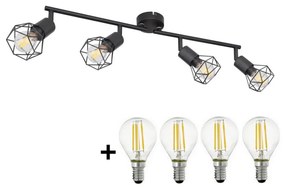 Globo - LED Bodové svietidlo XARA 4xE14/6W/230V čierna LEDGL5574