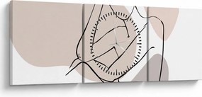 Obraz - Woman body line art N⁰1 (s hodinami) (90x30 cm)
