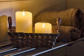 DECOLED LED sviečka, vosk, 8 x 12,5 cm, mandľová