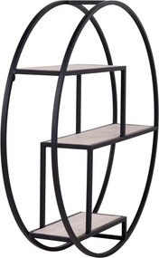 Čierna/v prírodnej farbe poschodová polica z masívu paulownie 62 cm Rotterdam – House Nordic