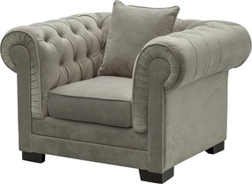 Kreslo Chesterfield Classic Velvet Dark Grey 118 x 96 x 77 cm