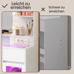 Toaletný stolík so zrkadlom a RGB LED osvetlením RDTB35145WB01