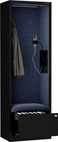Akustická kabína SALLY MentalBox 600 mm – čierny korpus, tmavomodré sedadlo
