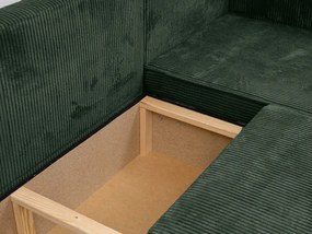 AKCIA Tmavozelená sedacia súprava do U SMART COSARO 295x140 cm II. akosť