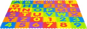 ECOTOYS Vzdelávacia EVA penová puzzle podložka 178×178 cm – 36 dielikov, písmená a čísla