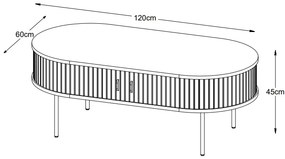 Dizajnový konferenčný stolík Vasiliy 120 cm dymový dub