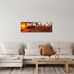 Obraz - Zlatá hodinka púšte (s hodinami) (90x30 cm)