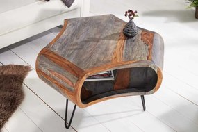 Retro konferenčný stolík Organic Living Sheesham šedý 70cm