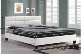 Čalúnená manželská posteľ s roštom Mikel 160 - biela