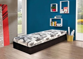 Posteľ Hurikán 80x200 cm, čierna/biela