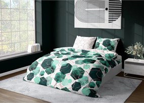FARO Bavlnené saténové obliečky 140x200 + 70x90 cm - Milagro Verde 009