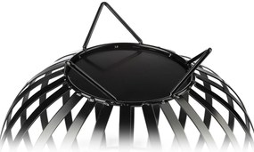 Kovový kôš na drevo Globe1, 46x35 cm, čierna