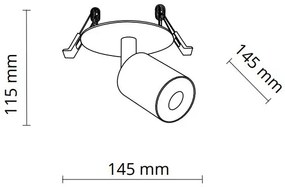 Podhľadové bodové svietidlo NEX 1xGU10/10W/230V biela