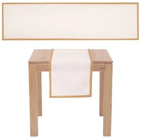 Vianočný behúň so zlatými okrajmi krémová, 150 x 40 xm