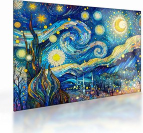 Sklenený obraz – Mozaika hviezdnej noci (70x50 cm)