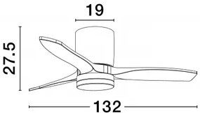 LED čierno-drevené moderné stropné svietidlo Aloa s diaľkovým ovládaním 18W