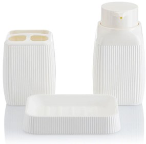 Sada kúpeľňových doplnkov Crystal, biela