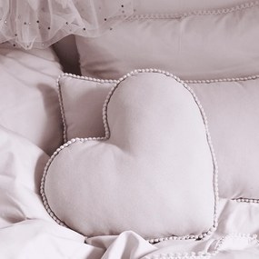 Boho vankúš srdca s bublinkami púdrovo ružová 44 cm