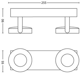 Philips 53172/31/16- LED Stmievateľné svietidlo MYLIVING CLOCKWORK 2xLED/4,5W/230V