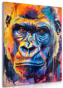 Obraz gorila s imitáciou maľby