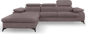 Rohová sedacia súprava Scala, staroružová látka,ľavý roh
