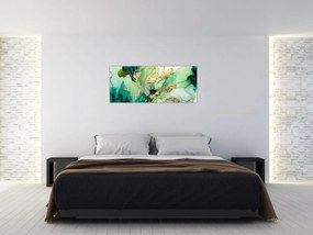 Obraz - Zelená abstrakcia (120x50 cm)