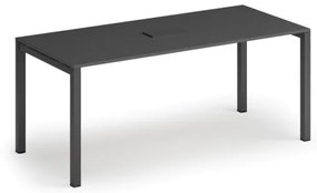 Stôl SQUARE 1800 x 800 x 750, grafit + stolná zásuvka TYP IV, čierna