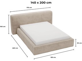 PROXIMA.store - Moderná čalúnená posteľ HARPER ROZMER: 140 x 200 cm, TYP ROŠTU: KOVOVÝ ROŠT
