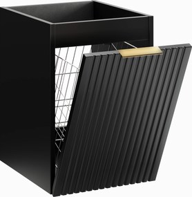 Comad Doplnková kúpeľňová skrinka nízka s košom Adel Black 40 čierna