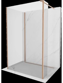 Mexen Kioto sprchová stena Walk-in 140 x 115 x 30 cm, transparentná, brúsená meď - 800-140-115-221-65-00-030