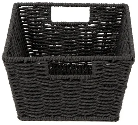 Compactor Ručne pletený košík ETNA, 31 x 24 x 14 cm, čierna
