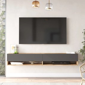 Závěsný TV stolek FR9 180 cm borovice/antracitový