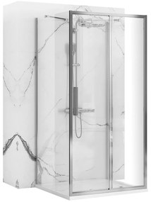 Rea Rapid Slide, 3-stenová sprchová kabína 140 (dvere) x 90(stena) x 90(stena) x 195 cm, 6mm číre sklo, chrómový profil, KPL-09113